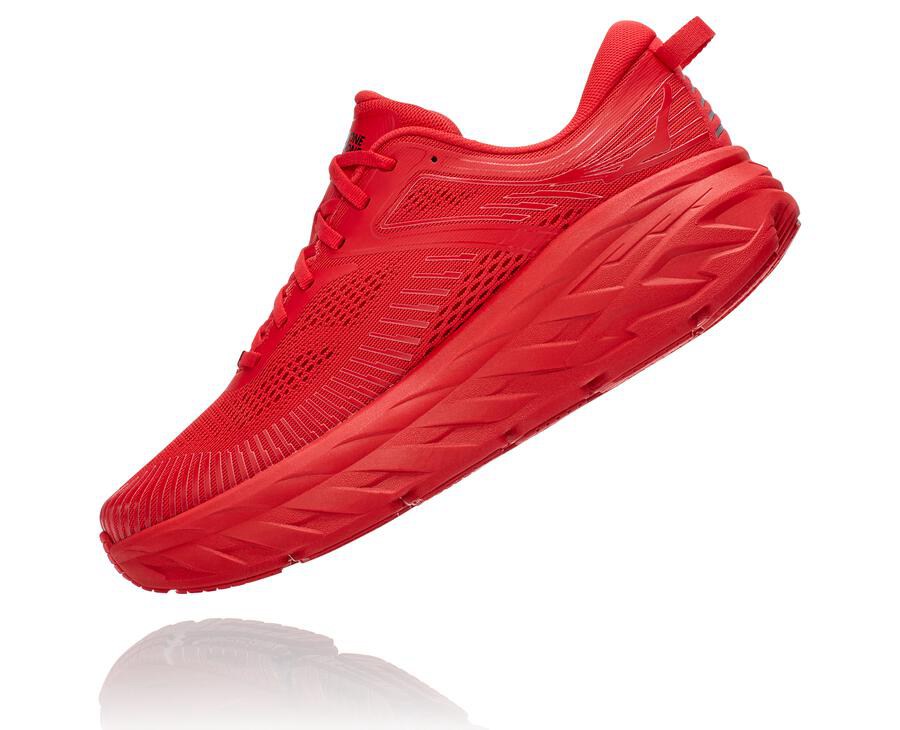 Hoka One One Mens Running Shoes - Bondi 7 - Red - KJPC76048
